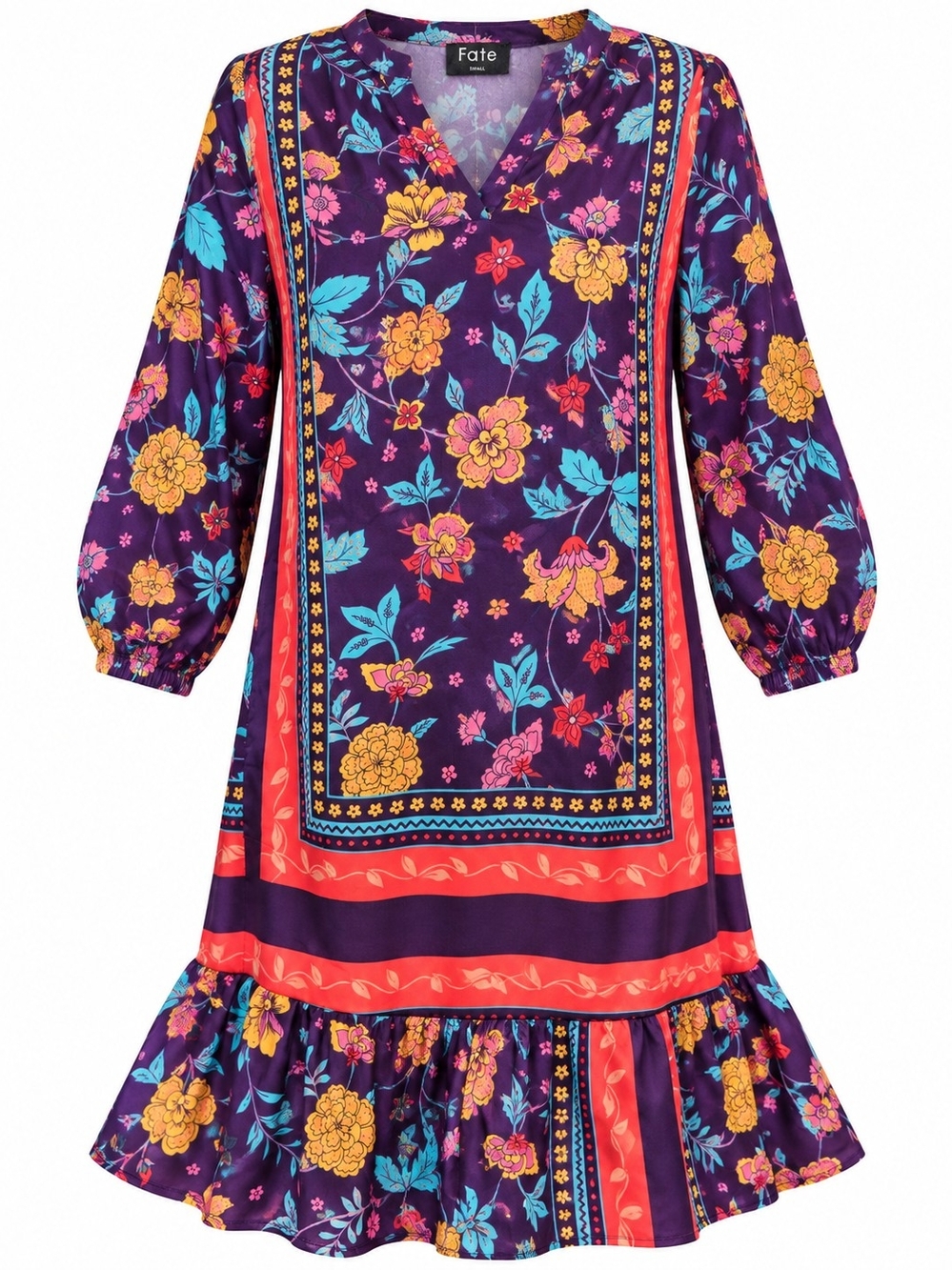 Fate Purple Floral Boho Dress – Size Small